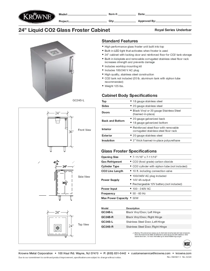 krowne-metal-gc24s-l-co2-froster-26-w-specsheet-260726td69r0.pdf