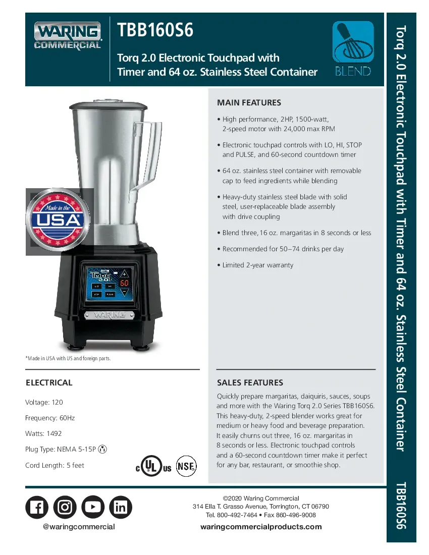 waring-tbb160s6-blender-bar-heavy-duty-64-oz-2hp-specsheet-260726rdnhc5.pdf
