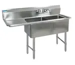 BK Resources BKS6-2-18-14-18LS, Sink, (2) Two Compartment