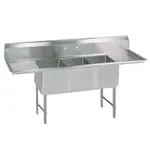 BK Resources BKS6-3-1824-14-18TS, Sink, (3) Three Compartment