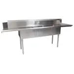 BK Resources BKSDT-3-20-12-20RSPG, Dishtable, with Potsinks